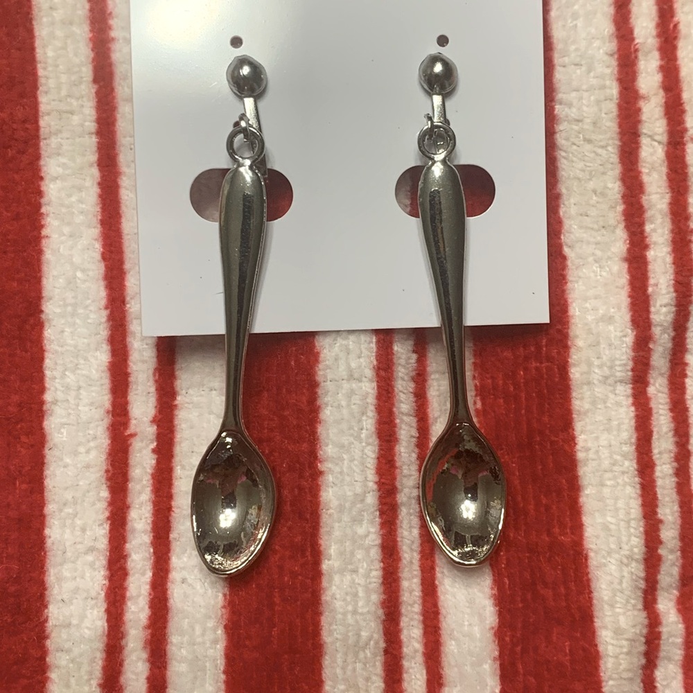 Clip on spoon earrings